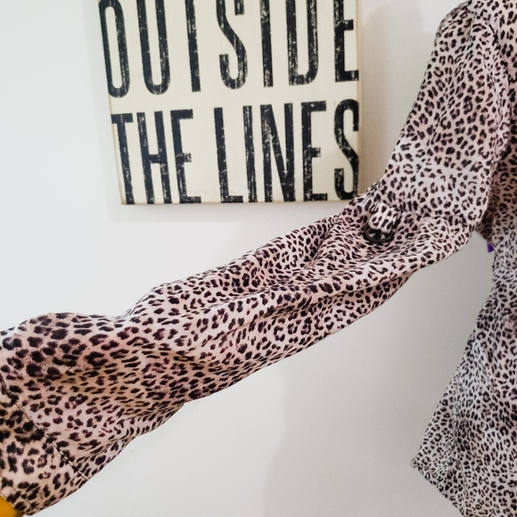 ZARA BASIC BUTTON UP LEOPARD ANIMAL PRINT LARGE - Picture 4 of 9